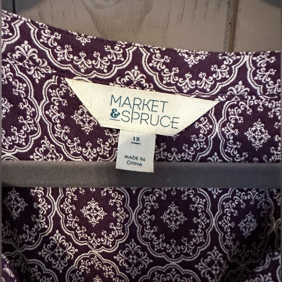 Market & Spruce Purple sleeveless shirt. - Picture 2 of 6